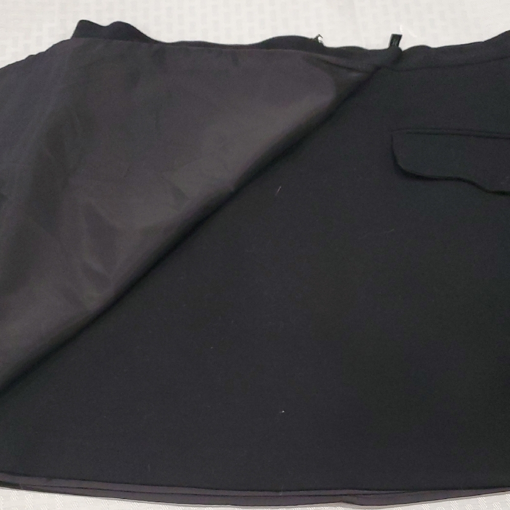 Theory Black Mini Faux Wrap Skirt With Front Pockets Sz L - Picture 4 of 9